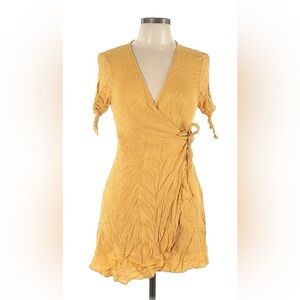 Lulus Yellow Wrap Sun Dress